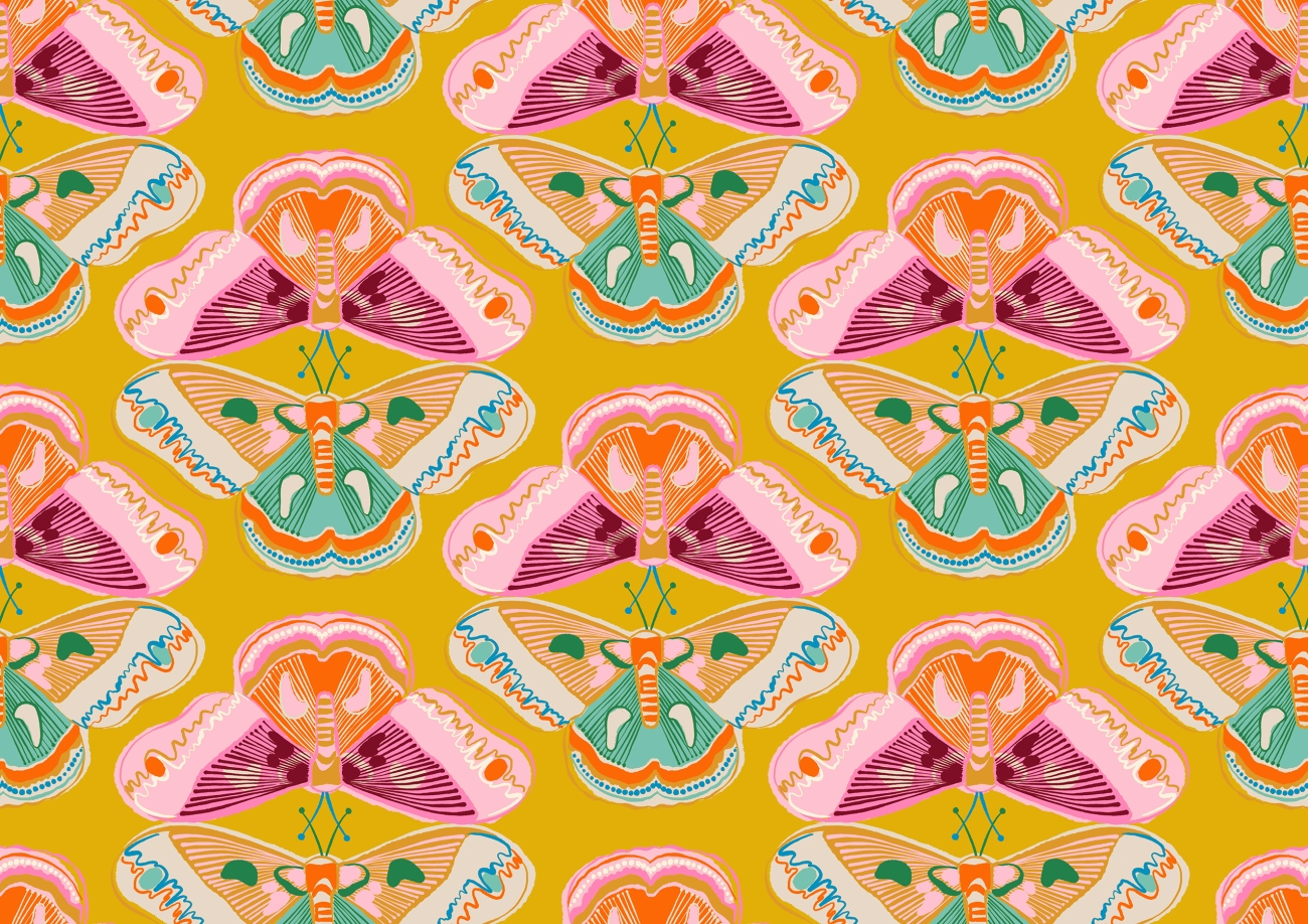 Patchwork Baumwolle - Melody Miller - Curio - Wings Novelty Butterfly Goldenrod